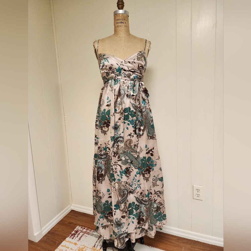 Printed silk maxi dress
